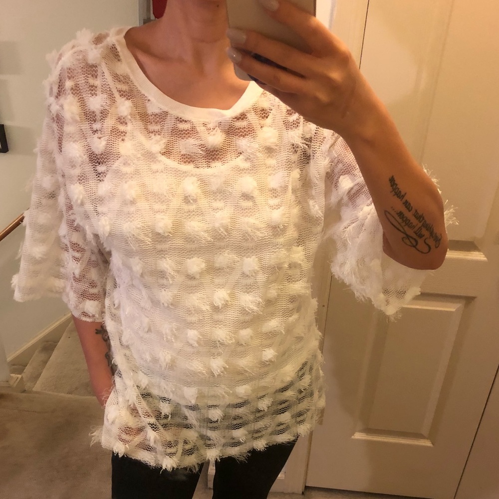 White mesh top